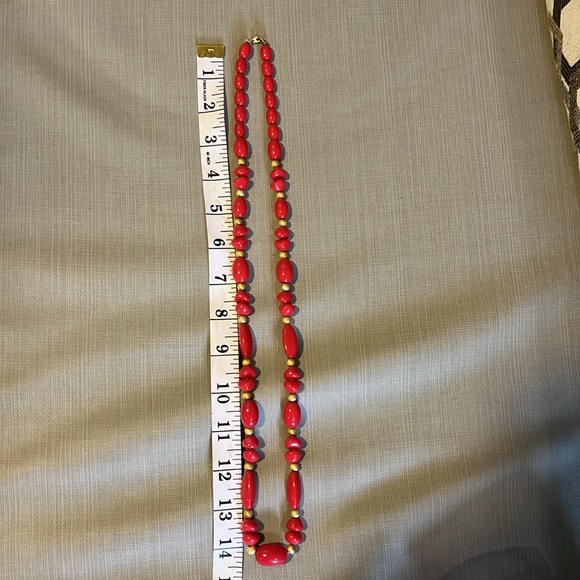 Vintage red bead necklace Hong Kong MCM - Picture 5 of 6